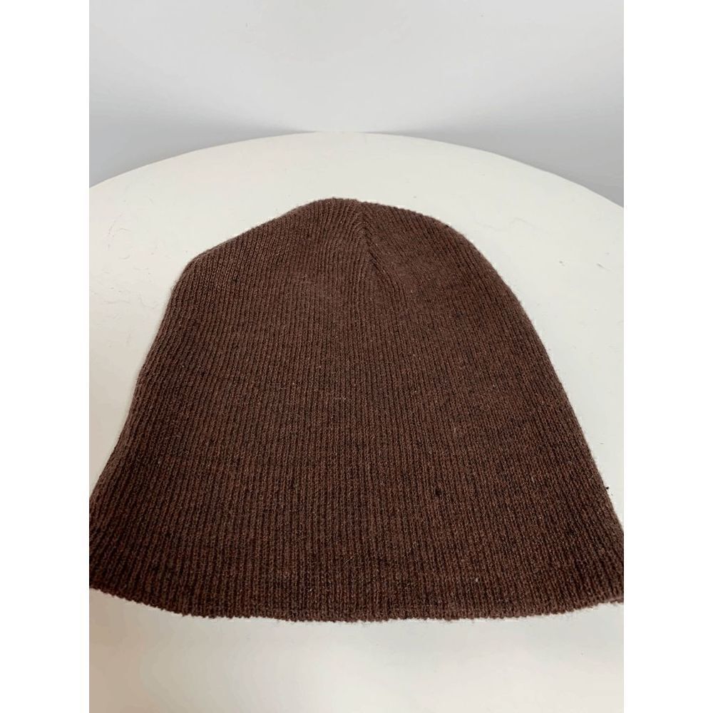 Brown Knit Beanie Hat